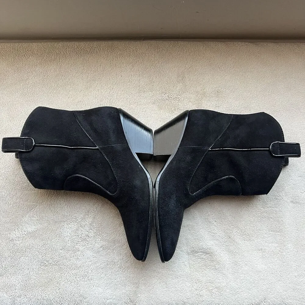 Giuseppe Zanotti Black Suede w/ Patent Leather Trim Western Boots EU 36‎ US 6 - Picture 6 of 16